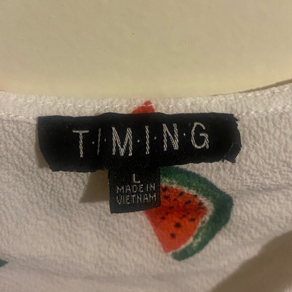 Watermelon Print Flare Sleeve Crop Blouse - Picture 3 of 5